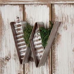 Glitzhome White Metal/Wood 43.7 in. H X 7.5 in. L X 1.77 in. W Welcome Porch Sign