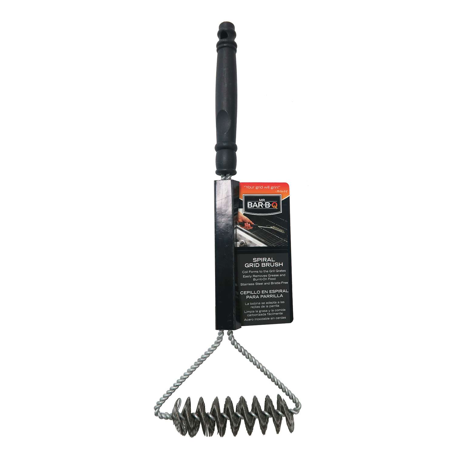Mr. BarBQ Spiral Stainless Steel Black/Silver Grill Brush 1 pc. Ace Hardware