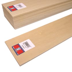 Midwest Products 1/4 in. X 4 in. W X 24 in. L Basswood Sheet #2/BTR Premium Grade