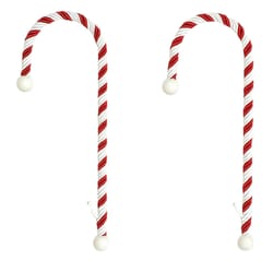 Haute Decor Red/White Candy Cane Stocking Holder 9 in.
