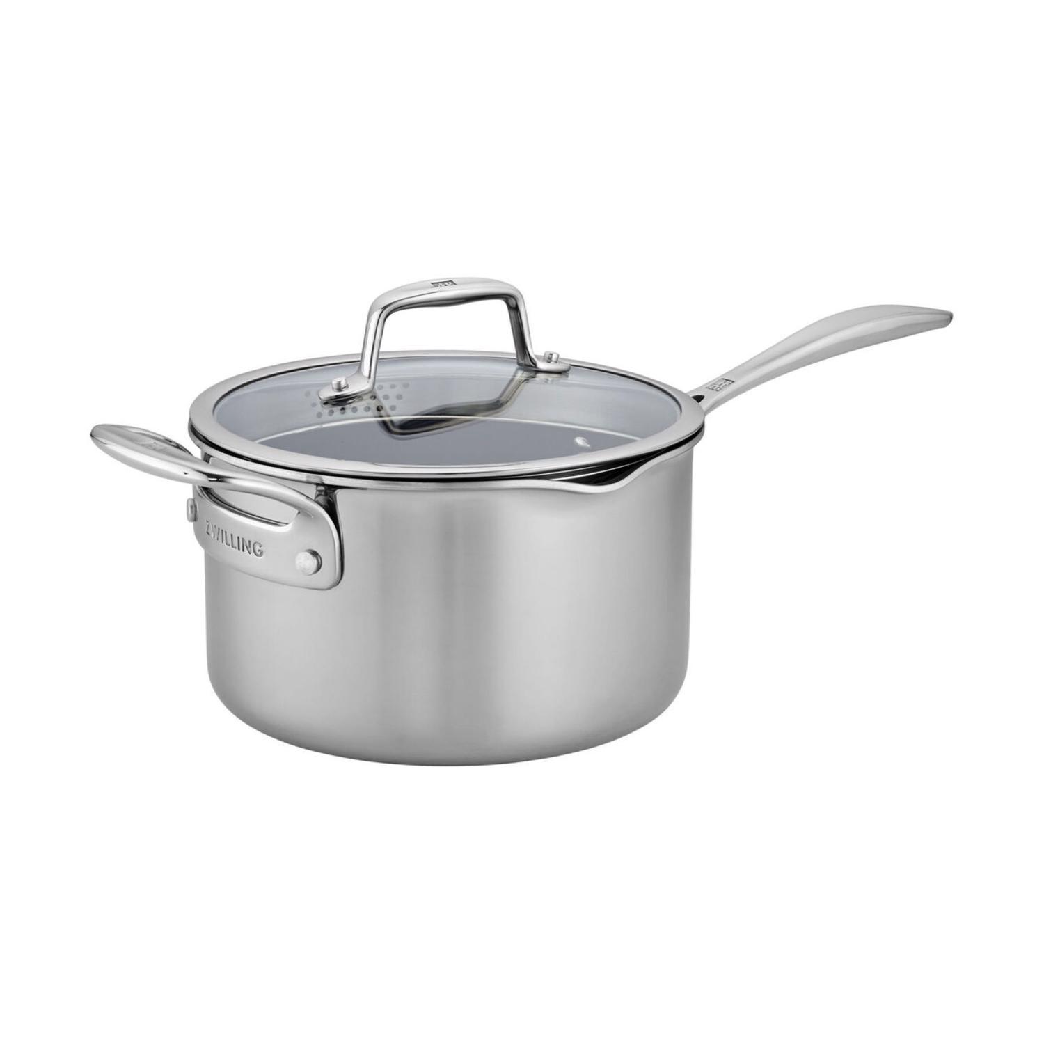 Zwilling J.A Henckels Clad CFX Ceramic/Stainless Steel Saucepan 7.87 in. 4 qt Silver Sansujyuku sansujyuku.com