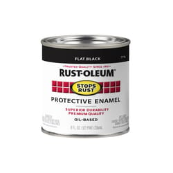 Rust-Oleum Stops Rust Indoor and Outdoor Flat Black Oil-Based Enamel Protective Paint 0.5 pt