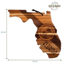 Totally Bamboo Rock & Branch 13.5 in. L X 12.25 in. W X 0.63 in. Acacia Wood Florida Serving & Cutti