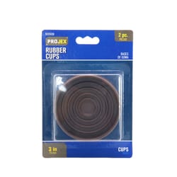 Projex Rubber Caster Cup Brown Round 3 in. W X 3 in. L 2 pk