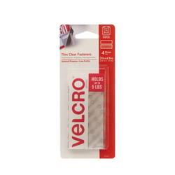 VELCRO Brand Thin Clear Small Nylon Hook and Loop Fastener 3-1/2 in. L 4 pk