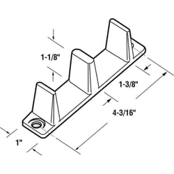 Prime-Line 4-3/16 in. L White Plastic Door Guide 2 pc