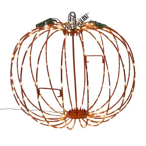 Celebrations White 216 ct 14 in. LED Prelit Short Foldable Pumpkin Tabletop  Decor - Ace Hardware