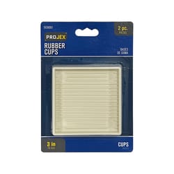 Projex Rubber Caster Cup White Square 3 in. W X 3 in. L 2 pk