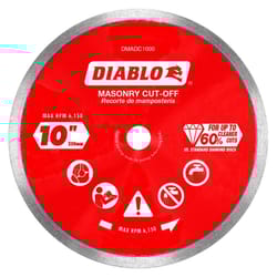 Diablo 10 in. D X 5/8 in. Diamond Continuous Rim Masonry Cut-Off Disc 1 pk