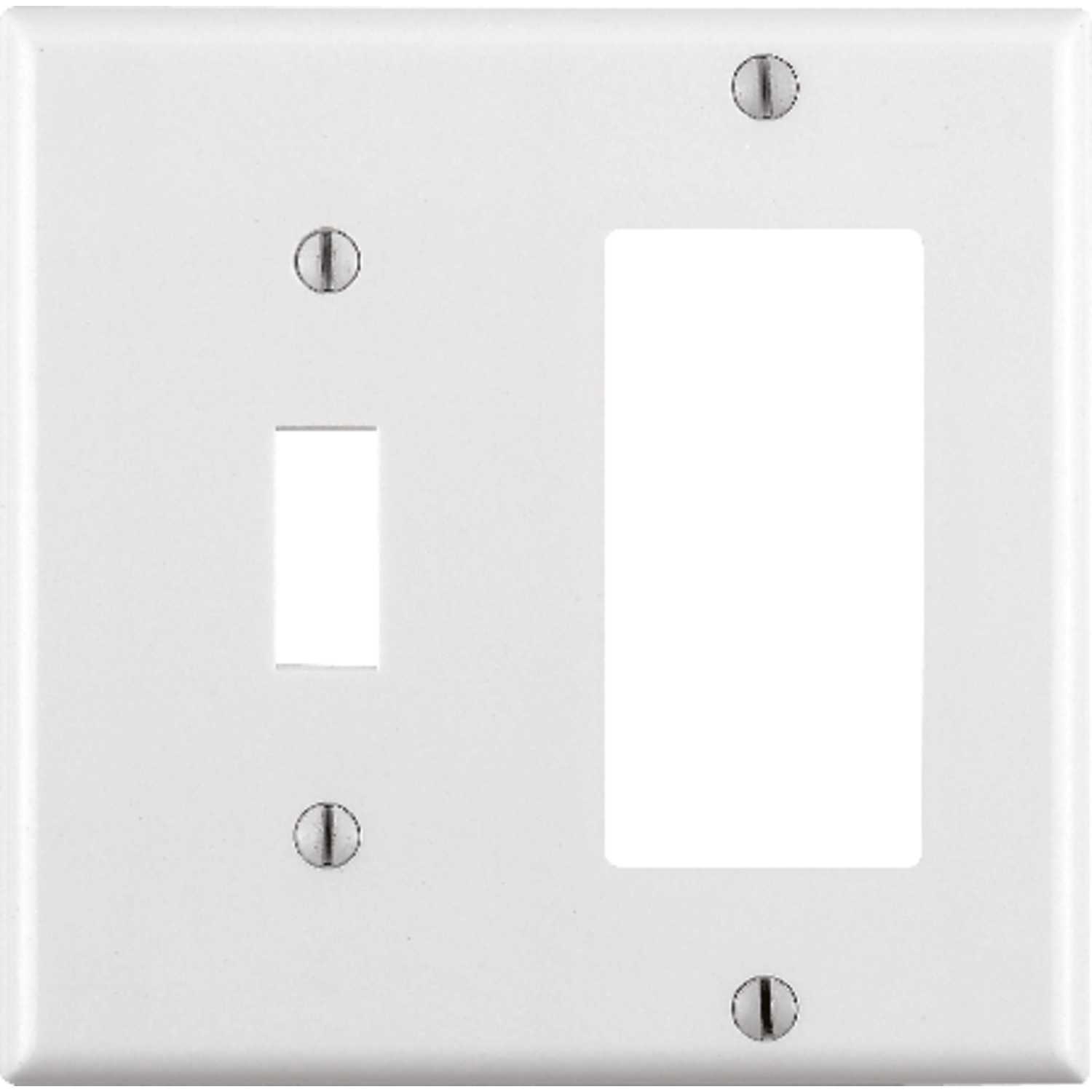 Leviton White 2 gang GFCI/Rocker/Toggle Plastic 1 pk Wall Plate Ace