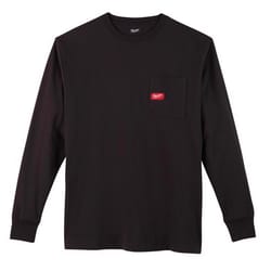 Milwaukee XXL Long Sleeve Unisex Crew Neck Black Heavy Duty Shirt