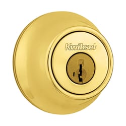 Kwikset SmartKey Polished Brass Metal Deadbolt