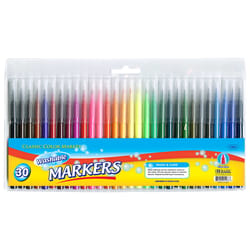 Bazic Products Classic Colors Assorted Fine Tip Washable Marker 30 pk