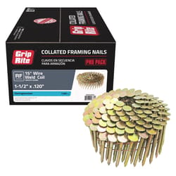 Grip-Rite 1-1/2 in. L X 11 Ga. Angled Coil Electro Galvanized Roofing Nails 15 deg 7200 pk