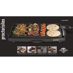 Proctor Silex Black Plastic Nonstick Surface Electric Griddle 200 sq in