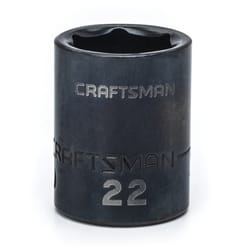 Craftsman 22 mm S X 1/2 in. drive S Metric 6 Point Shallow Impact Socket 1 pc