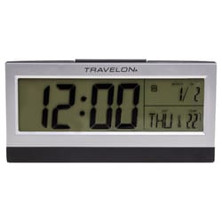 Travelon Silver Travel Alarm Clock Digital Battery Operated