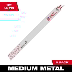 Milwaukee Torch 12 in. Bi-Metal Blade Set 14 TPI 5 pc