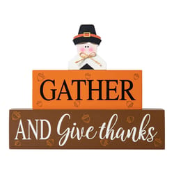 Glitzhome Thanksgiving Block Sign Wood 1 pc