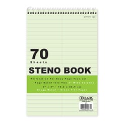 Bazic Products 6 in. W X 9 in. L Gregg Ruled Top-Spiral Steno Book