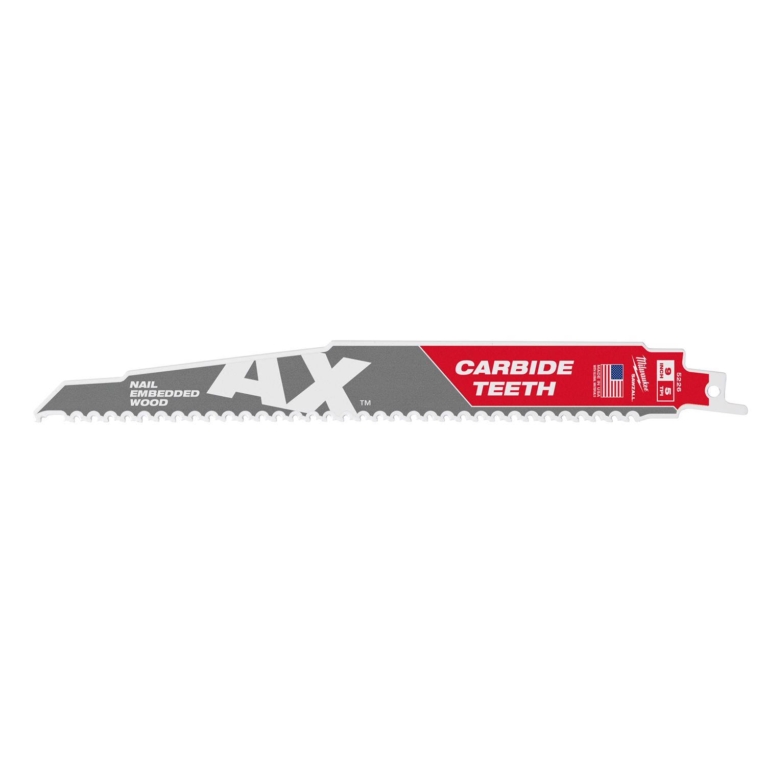 Milwaukee 9 in. AX, Torch & Wrecker Carbide Teeth Cutting Sawzall Reciprocating Saw Blades (3-Piece)