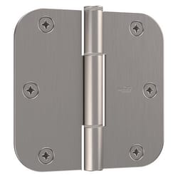 National Hardware Squeak Guard 3.5 in. L Satin Nickel Door Hinge 3 pk