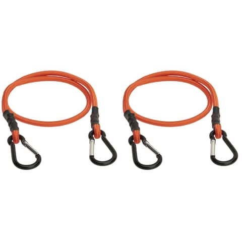 Keeper Orange Carabiner Style Bungee Cord 36 in. L X 0.315 in. 2
