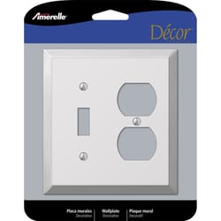 Amerelle Century Polished Chrome 2 gang Stamped Steel Duplex/Toggle Wall Plate 1 pk