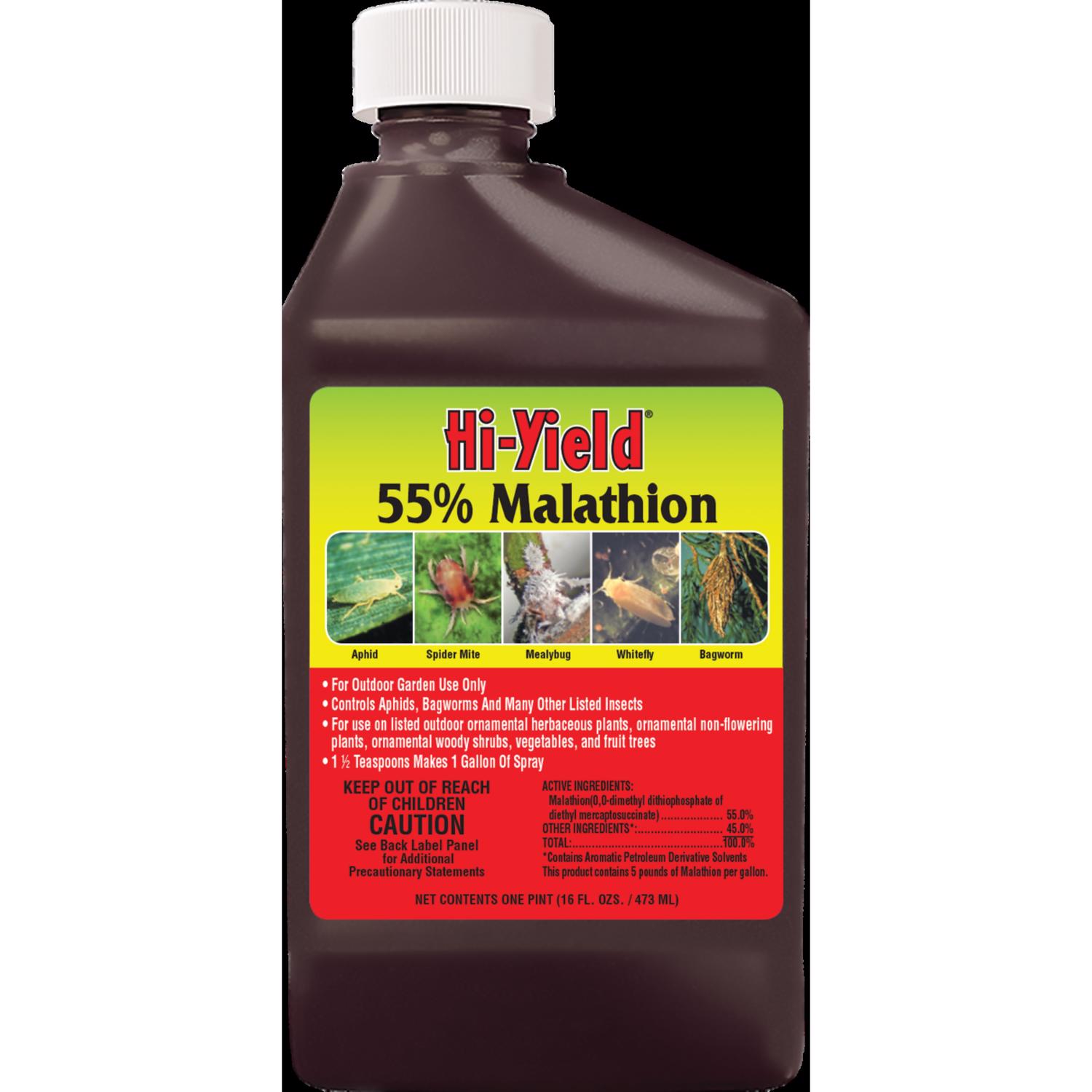 Hi-Yield 55% Malathion Spray Insect Killer Liquid Concentrate 16 oz Mfr ...