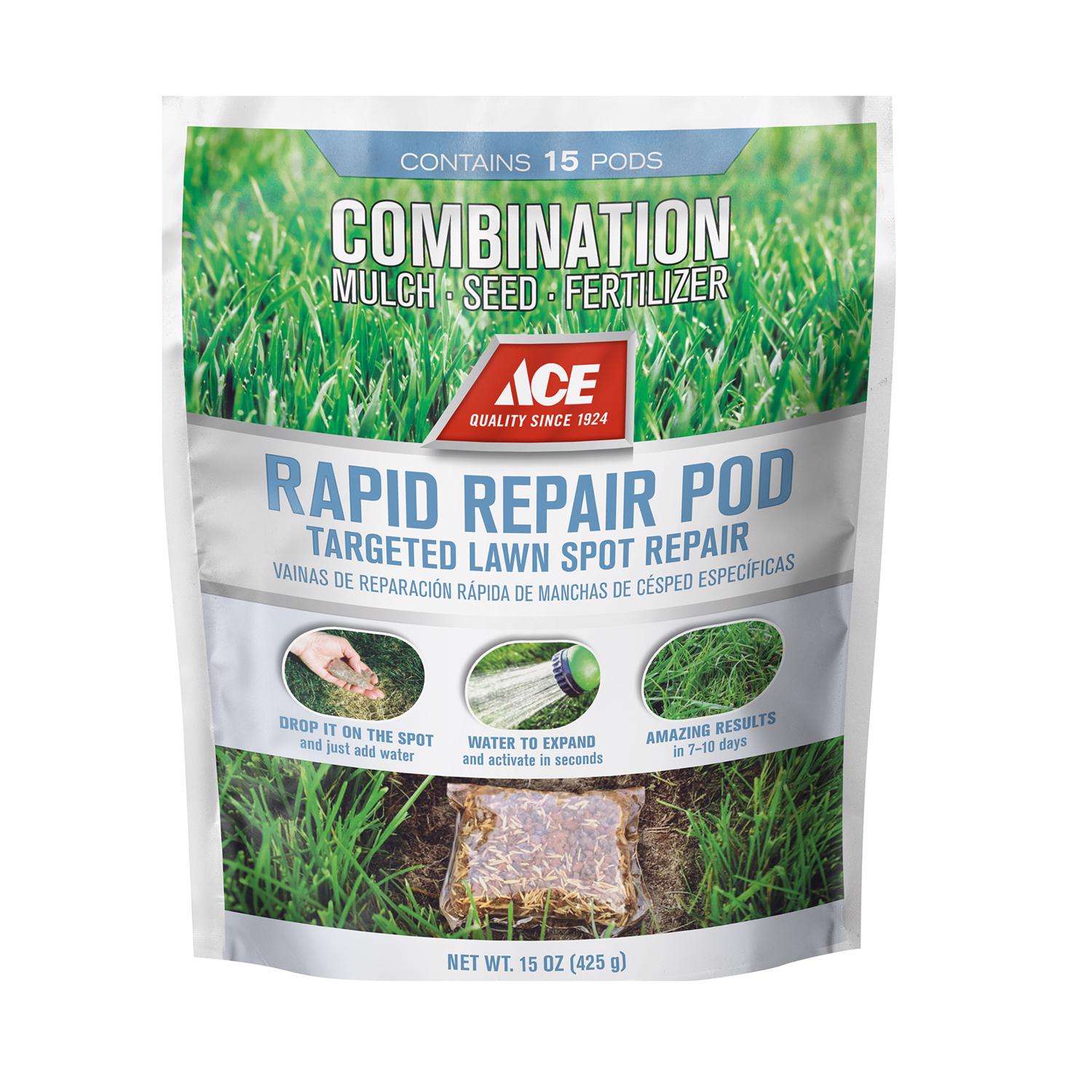 Ace Rapid Repair Pod Tall Fescue Grass Sun or Shade Fertilizer/Mulch