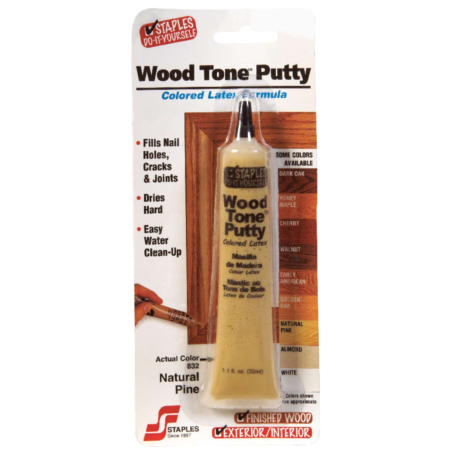 Staples Wood Tone Natural Pine/Butternut Colored Latex Putty 1.1 oz
