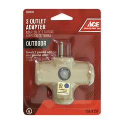 Ace Grounded 3 outlets Adapter 1 pk