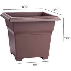 Novelty 15 in. H X 18 in. W X 18 in. D Plastic Countryside Tub Patio Planter Brown