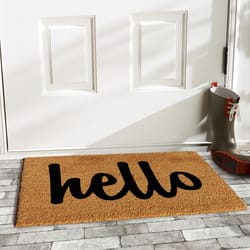 Home & More 1.42  W X 2.42  L Brown Hello Script Coir Door Mat