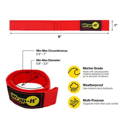 Wrap-It Quick Straps 9 in. L Red Polypropylene Cable Wrap
