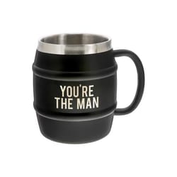 Pavilion Man Made 15 oz Black BPA Free Beer Barrel Mug