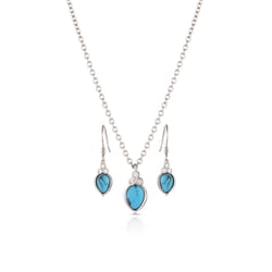Montana Silversmiths Women's Tip of the Iceberg Teardrop Silver/Turquoise Jewelry Sets Brass Water R