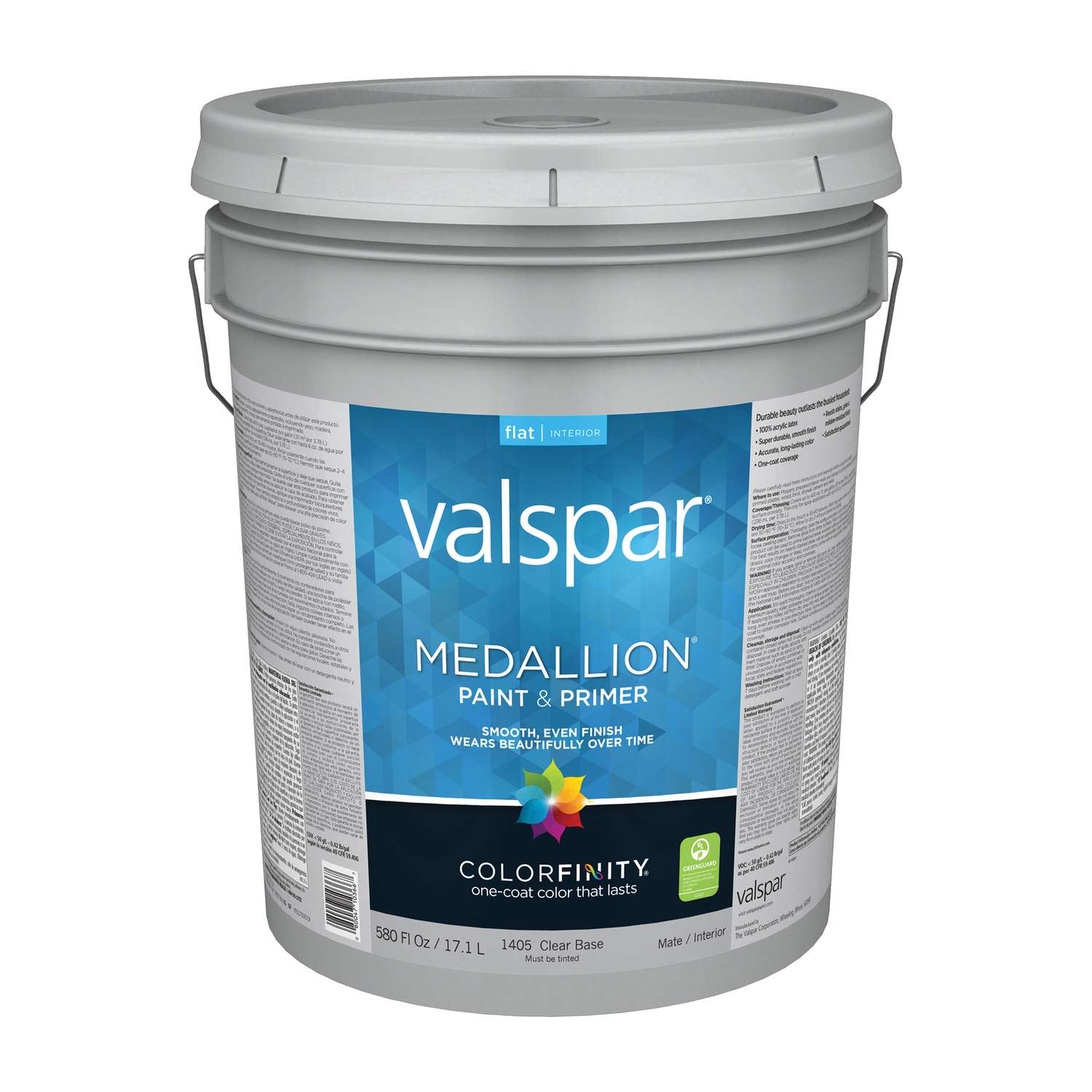 Valspar Medallion 100% Acrylic Paint & Primer Flat Exterior House Paint,  Clear Base, 1 Gal.