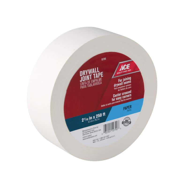 Ace 250 ft. L X 2.06 in. W Paper White Self Adhesive Drywall Joint Tape ...