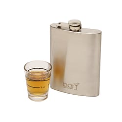 BarY3 8 oz Silver Stainless Steel Flask