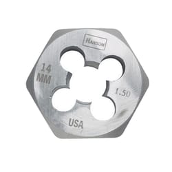 Irwin Hanson High Carbon Steel Metric Hexagon Die 14-1.50 mm 1 pc