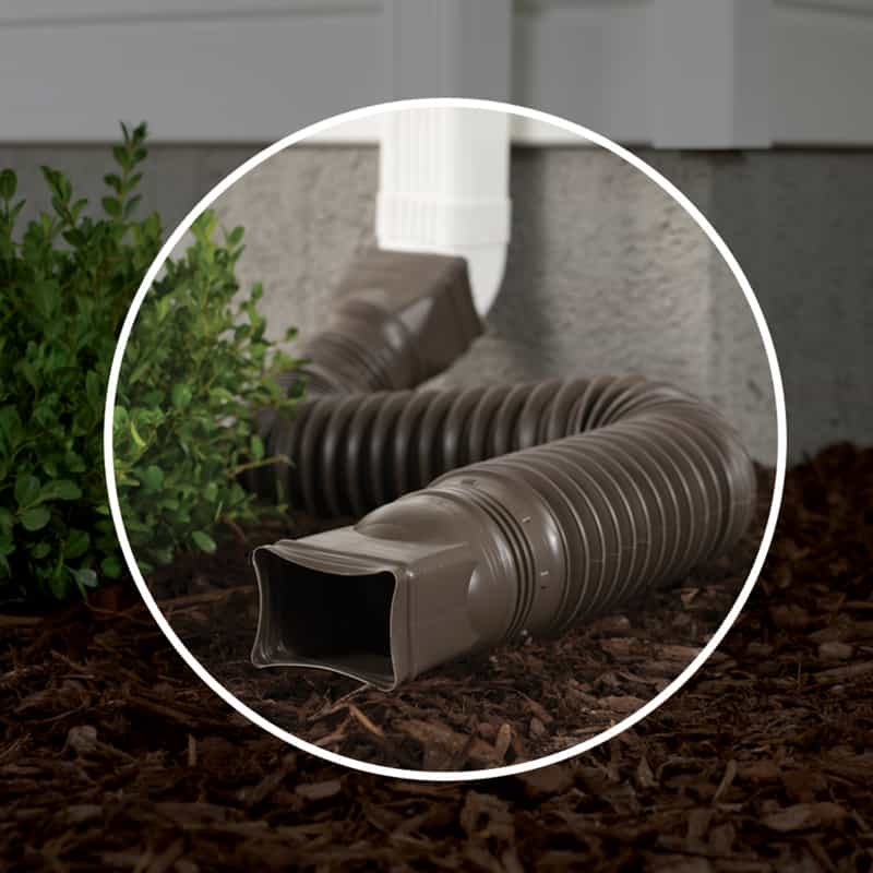 Amerimax FlexASpout 4.5 in. H x 4.5 in. W x 55 in. L Brown Vinyl