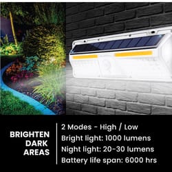 Bell + Howell Motion-Sensing Solar Powered LED White Smart-Enabled Security Wall Light