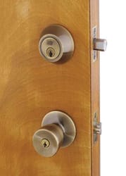 Home Plus Antique Brass Knob and Deadbolt Set 1-3/4 in.