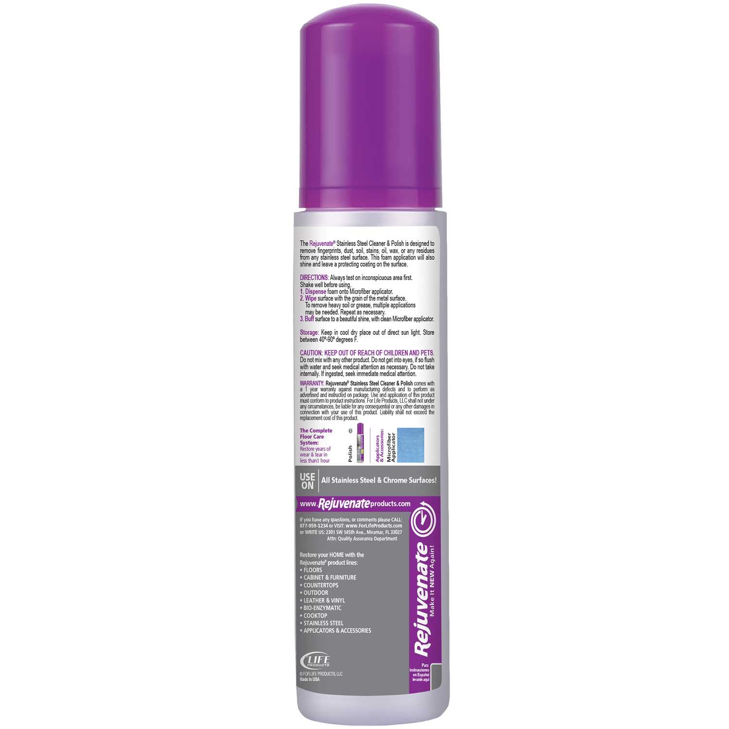 Rejuvenate No Scent Stainless Steel Cleaner Polish 10 Oz Liquid