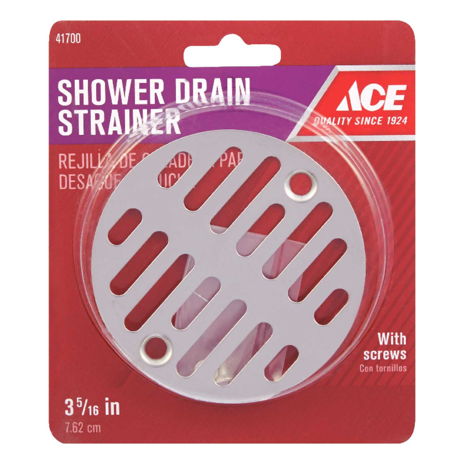 Ace 33/8 in. Natural Stainless Steel Shower Drain Strainer Ace Hardware