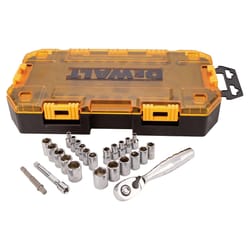 DeWalt 1/4 in. drive Metric/SAE 6 Point Socket Set 25 pc