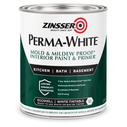 Zinsser Perma-White Eggshell White Water-Based Mold and Mildew-Proof Paint Interior 1 qt