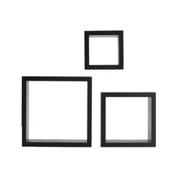 Melannco 3.86 in. H X 9 in. L Black Wood Shelves Set