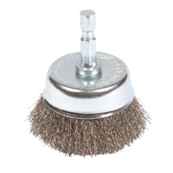 Forney 3 in. D X 1/4 in. Coarse Steel Crimped Wire Cup Brush 6000 rpm 1 pc